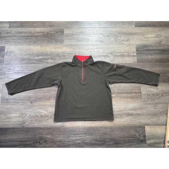 LL Bean Blue Brown Pullover Fleece Kids 1/4 Zip Size Large 14/16 - Picture 3 of 6